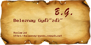 Beleznay Győző névjegykártya